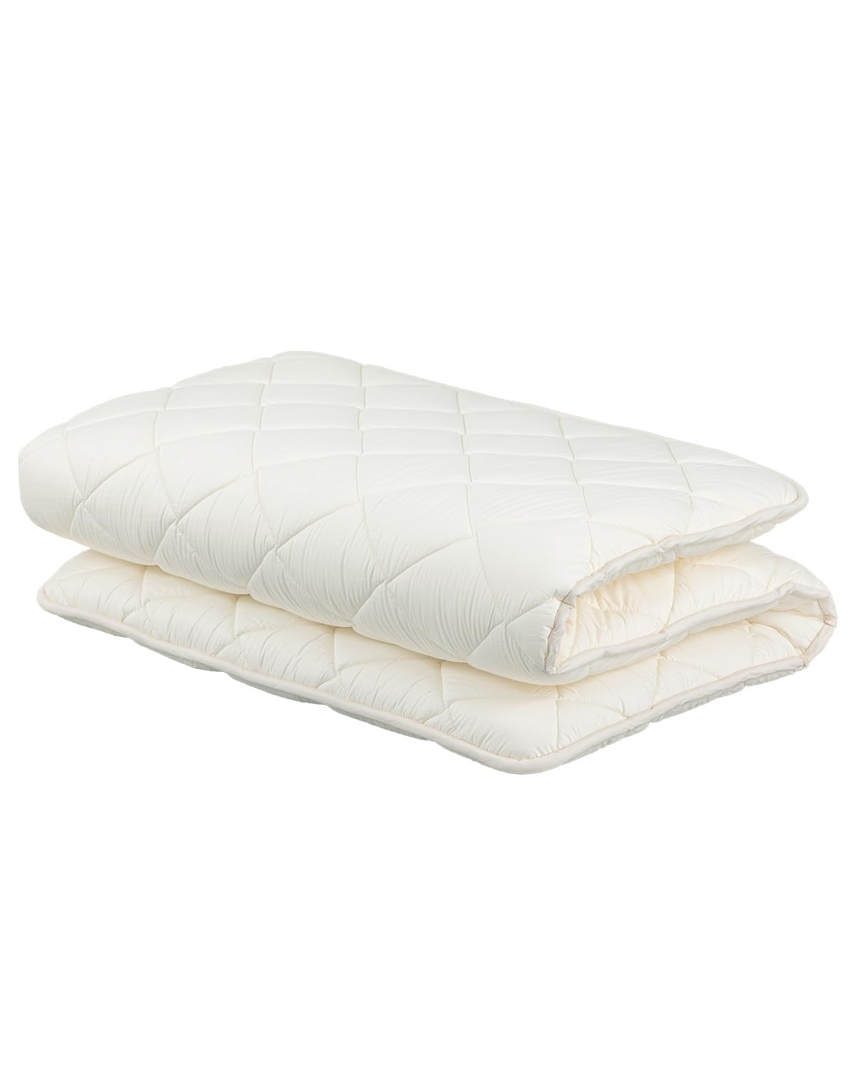FULI Japanese Futon, Japanese Floor Bed, Tatami Foldable Bed, Roll Up Sleeping Pad, Shikibuton, Made in Japan (White, Twin)