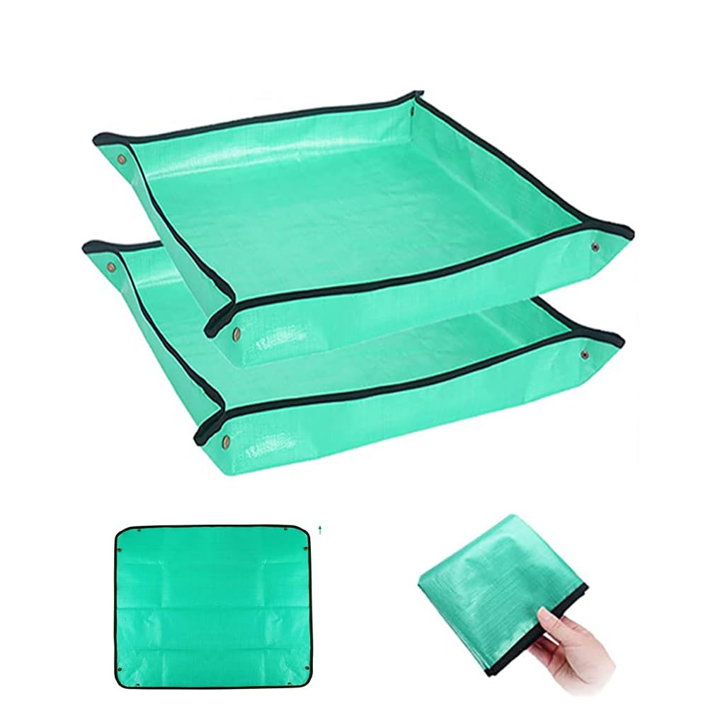 BIUWING 2PCS 39.4 x 39.4 Plant Repotting Mat Waterproof Transplanting Mat Indoor Succulent Potting Mat Portable Gardening Soil C