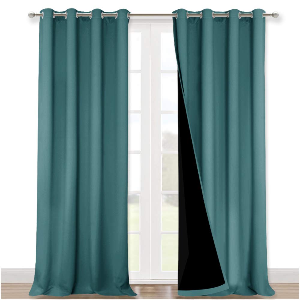 NICETOWN 100% Blackout Blinds, Laundry Room Decor Window Treatment Curtains, Thermal Insulated Energy Smart Drapes and Draperies