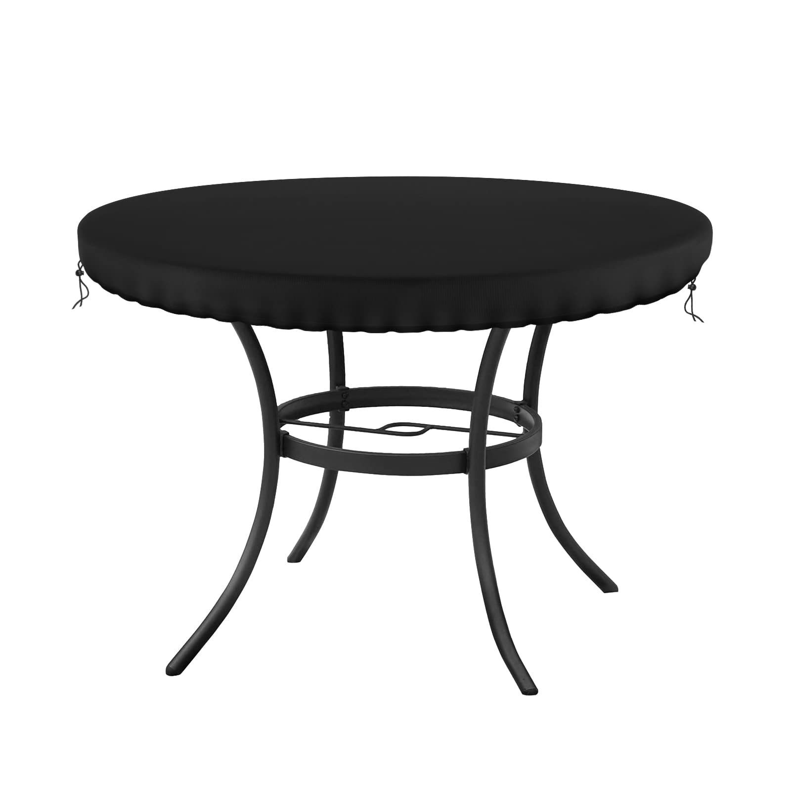 Outdoor Round Table Covers, Waterproof Patio Furniture Covers, UV Resistant Anti-Fading Patio Cover for Outdoor Round Table, Bla