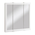 Design House 545293-WHT Assembled Framed Tri-View Surface-Mount Bathroom Medicine Cabinet Mirror, 30 W x 4.75 D x 30 H, White