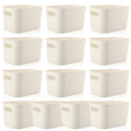 Zopeal Plastic Storage Bins 10 Pcs White Pantry Organizer Bins Small Baskets Storage Containers for Home Kitchen (10 x 7 x 6 Inc