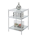 Convenience Concepts Royal Crest End Table, Chrome / Glass