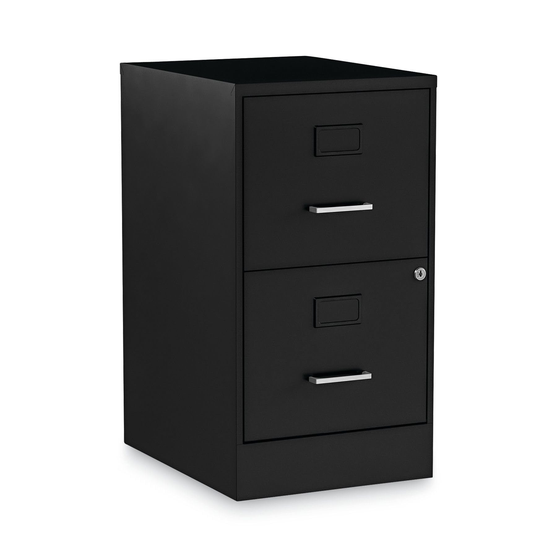 Alera 2806262 14 in. x 18 in. x 24.1 in. Soho 2-Drawer Vertical Letter File Cabinet - Black