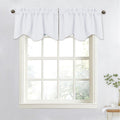 NICETOWN Pure White Curtain Valance for Kitchen - 50% Blackout Functional Rod Pocket Window Treatment Tier for Living Room/Bathr