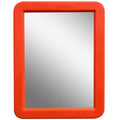 CEREM Magnetic Mirror for Locker, 5x7 inch - Orange Framed Real Glass Make-up Mirror - Locker Accessory for School, Home, Gym, O