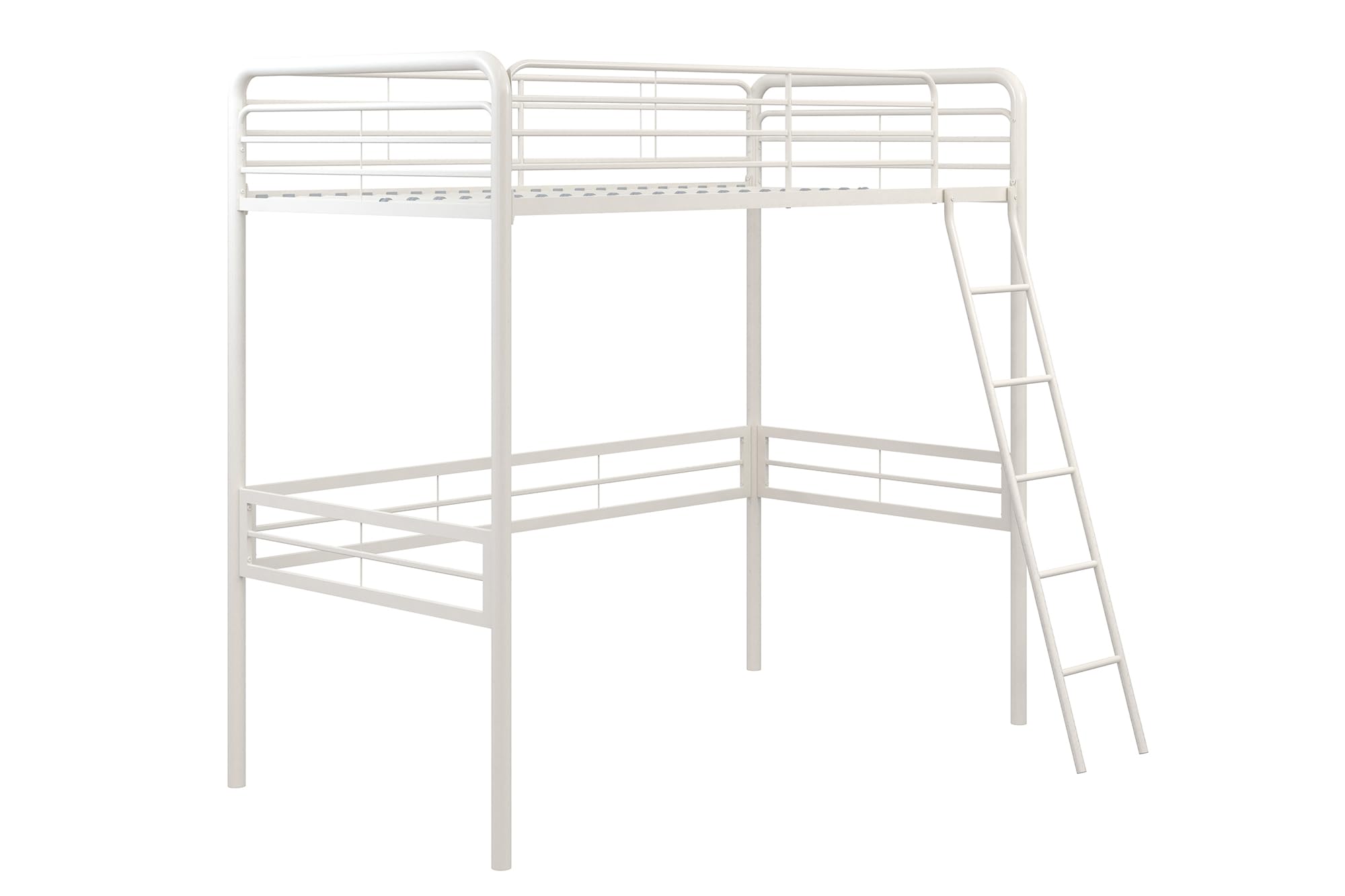 DHP Tommy Twin Metal Loft Bed, Off White