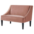 Posh Living Clare Rectangular Bench Blush Pink Velvet Upholstered Swoop Arm