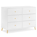 Delta Children Essex 6 Drawer Dresser, Bianca White/Natural
