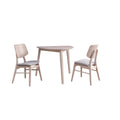 New Classic Furniture Mid-Century Modern Oscar Corner Table 3-Piece Dining Set, White Ash