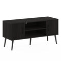 Furinno for 55 Inch TV, Entertainment Center with 2 Storage and Open Shelves, Mid Century TV Stand, Espresso