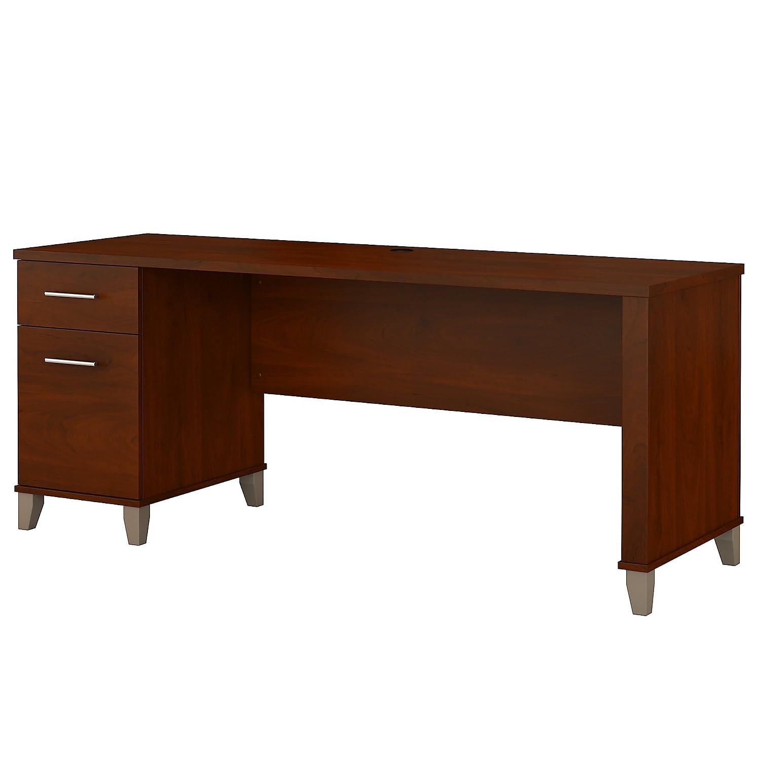 Bush Furniture 72-inch Home Office Desk with Drawers, Large Computer Table for Personal Workspace, Somerset Collection, Ash Gray