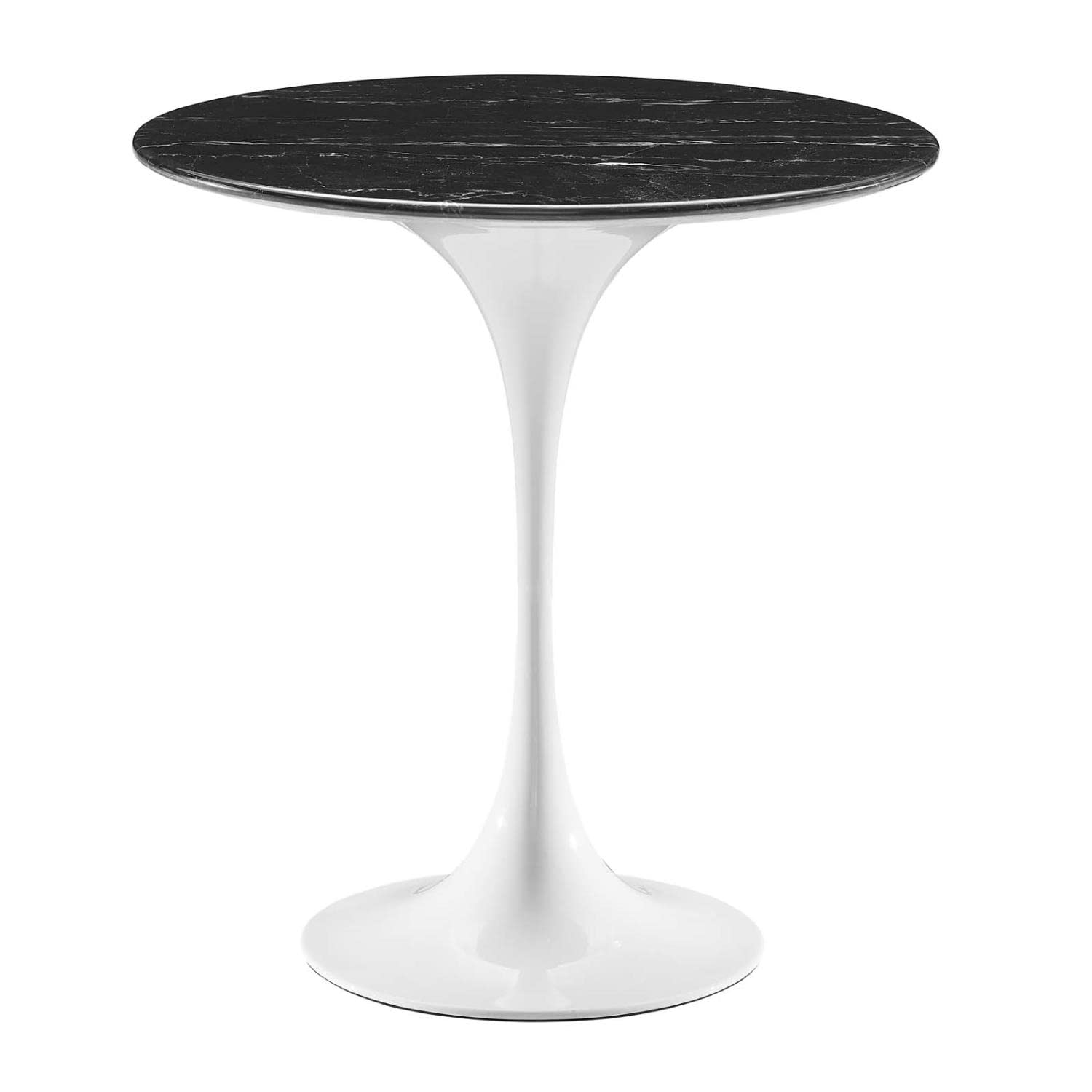 Modway Lippa 20 Round Artificial Marble Side Table EEI-5680-WHI-BLK
