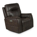 Steve Silver Lexington Triple Power Canyon Walnut Leatherette, Power Headrest, Footrest, Lumbar, Transitional Design, Lighted Cu