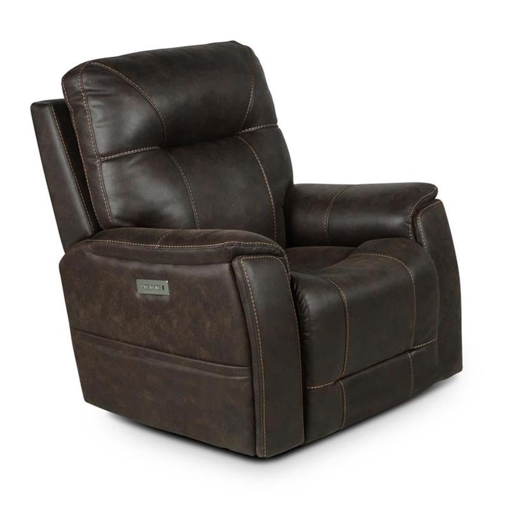 Steve Silver Lexington Triple Power Canyon Walnut Leatherette, Power Headrest, Footrest, Lumbar, Transitional Design, Lighted Cu