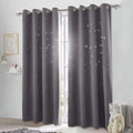 NICETOWN Twinkle Star Curtain for Nursery - Starry Night Sleep-Enhancing Cosmic Themed Curtain Stars, Draft Blocking Blackout Pa