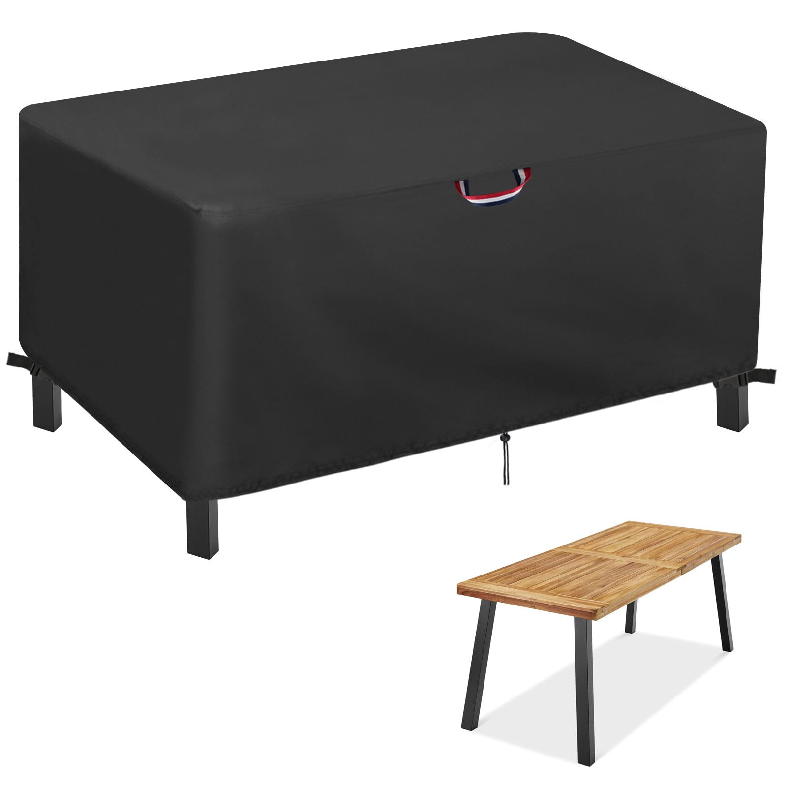 Patio Table Cover, 70 Inch Outdoor Dining Table Cover, Waterproof Protective Covers Patio Rectangular Furniture Covers - 70x33x2