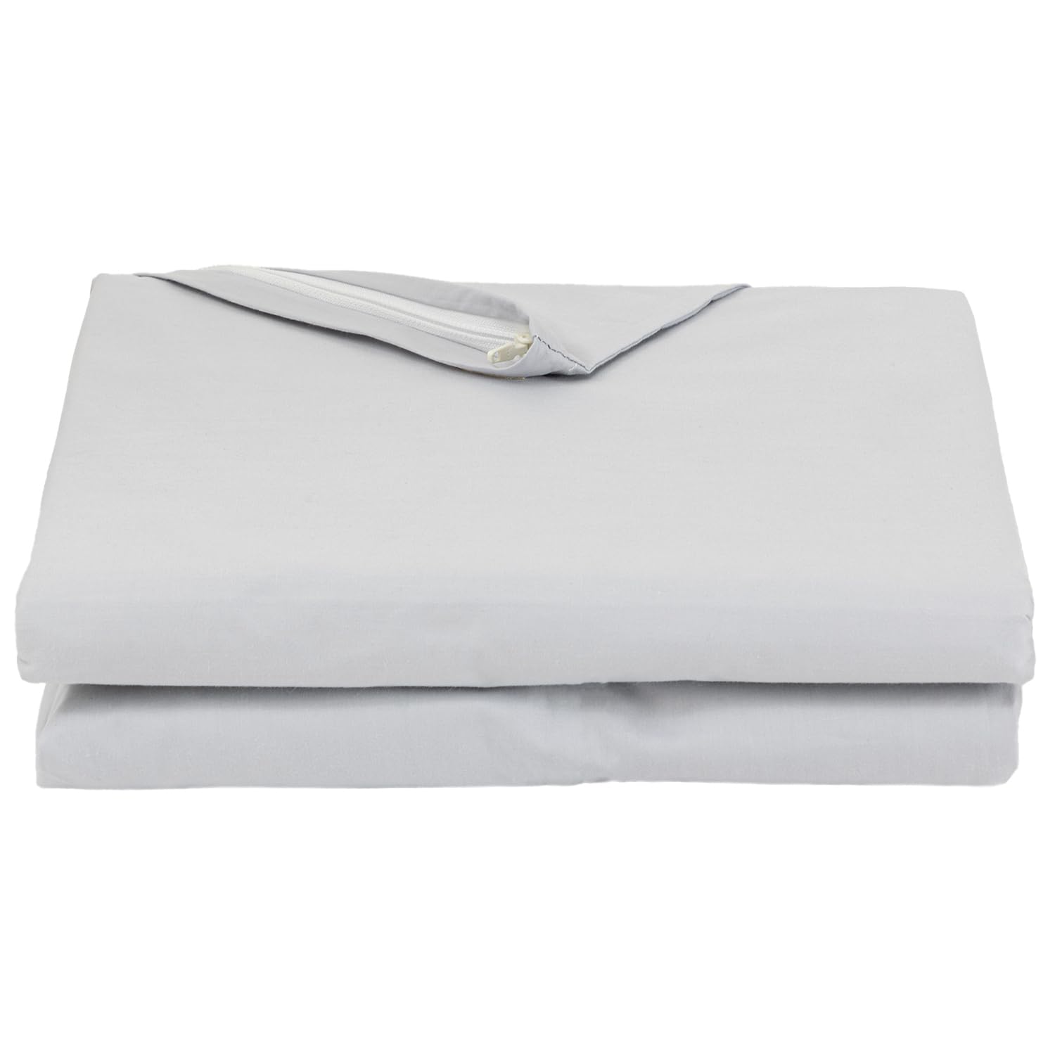 FULI 100% Cotton Zippered Futon Cover, Japanese Futon Mattress Cover, Shikibuton, Made in Japan (Full, Gray)