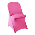 Howhic Folding Chair Covers for Party 12pcs, Fuchsia Universal Spandex Chair Covers for Folding Chairs, Stretchy Fitted Chair Co