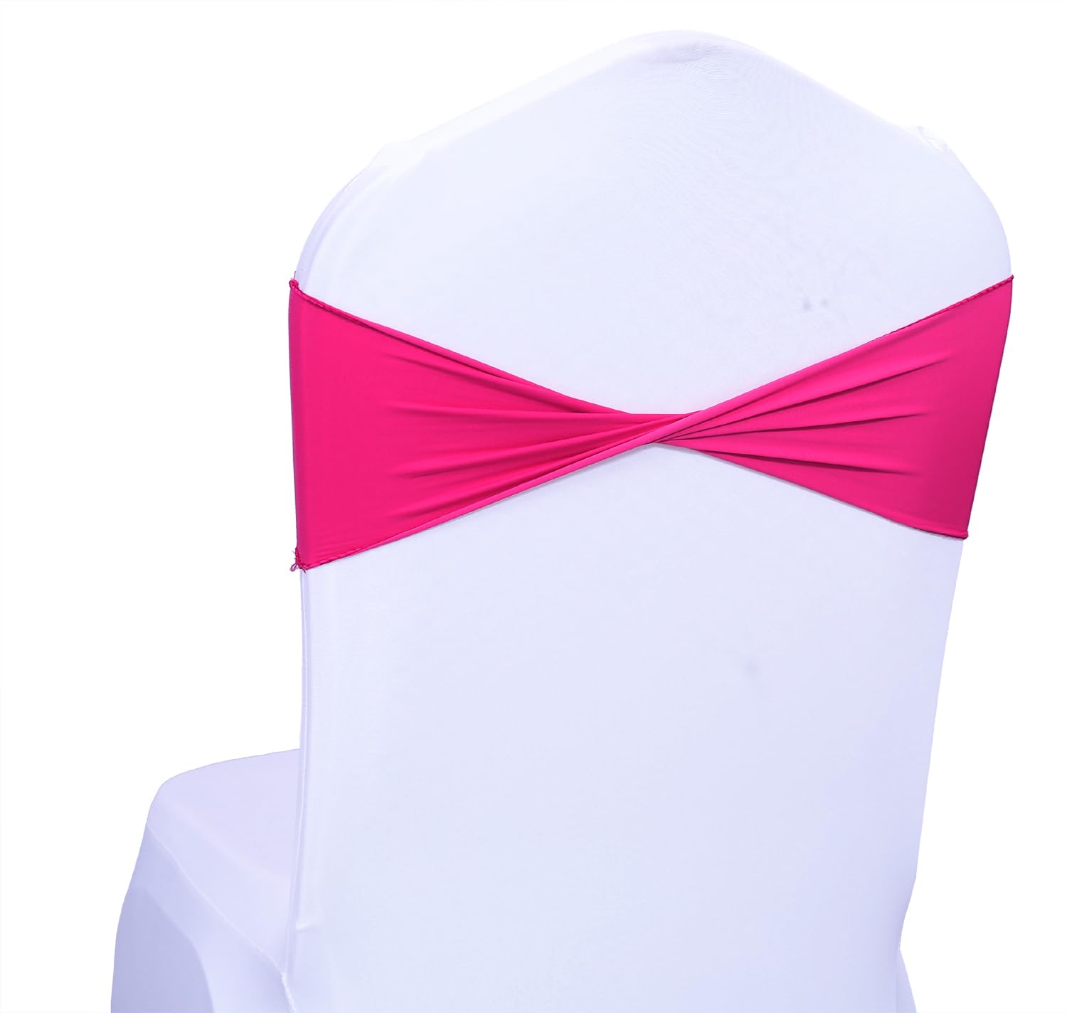 MDS Pack of 10 Spandex Chair Sashes Bows Elastic Stretch Dining Chair Bands Ties Without Slider Buckle Universal fits for Weddin
