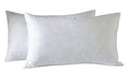 basic home 12x20 Decorative Throw Pillow Inserts-Down Feather Pillow Inserts-Oblong-Cotton Fabric-Set of 2-White.