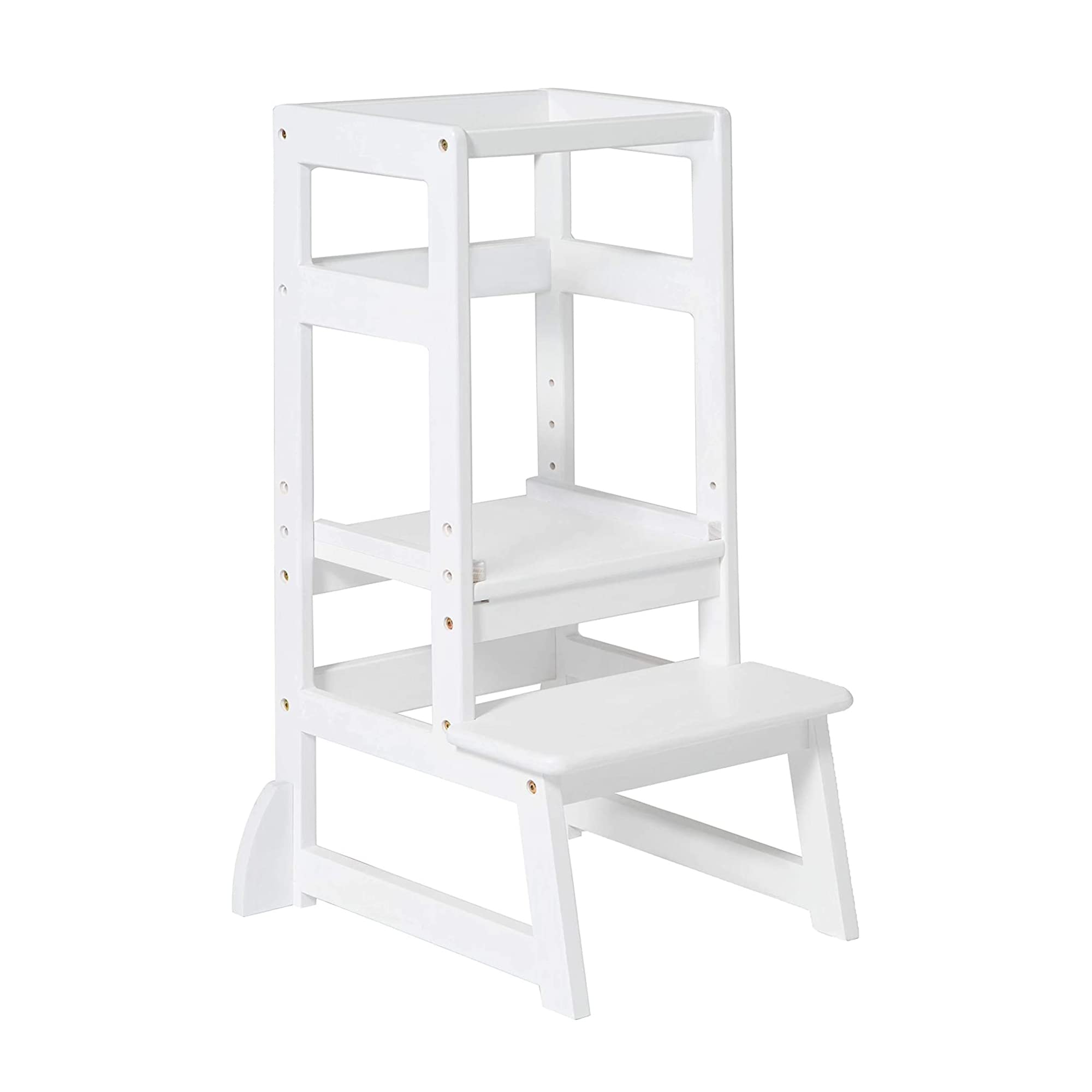 SDADI LT05W Mothers Helper Adjustable Height Kitchen Step Stool, Children Kids Toddlers Counter Level Learning Stool for Kitche