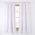 Valea Home Soft Burlap Natural Rod Pocket Window Curtain Panels for Living Room, 37 inches x 63 inches, 1 Panel, White
