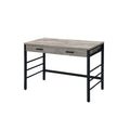 Benjara Built-in USB Port Writing Desk, Gray and Black