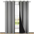 NICETOWN Blackout Curtains 80 inches Long, Full Light Blocking Drapes with Black Liner for Nursery, Thermal Insulated Draperies 