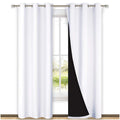 NICETOWN White Blackout Curtains 80 inches Long, Full Light Blocking Drapes with Black Liner for Nursery, Thermal Insulated Drap