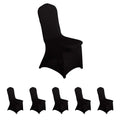 LZY 6pcs Spandex Chair Cover Stretch Slipcovers for Wedding Party, Dining Banquet Chair Decoration Covers (Black, 6)