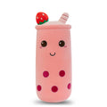Rexinc Cute Plushies Boba Plush Boba Plushie Long Plush Pillow Bubble Tea Stuffed Animal Gift for Kids Adults (Pink Boba Plush,1