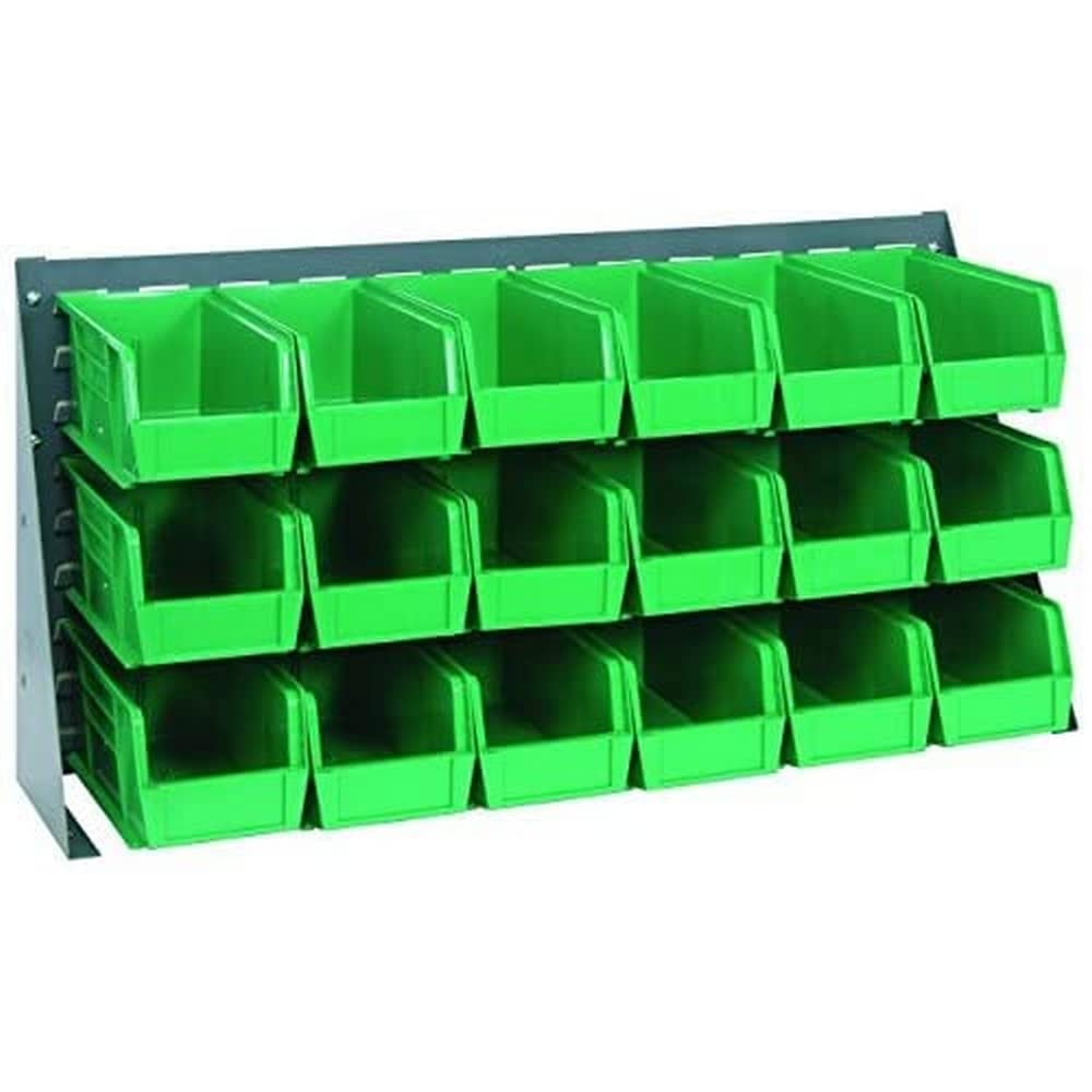 Quantum Storage Systems QBR-3619-230-18CL Ultra Bin Complete Bench Rack Package with 18 Ultra Bins, 36 x 8 x 19 , Clear