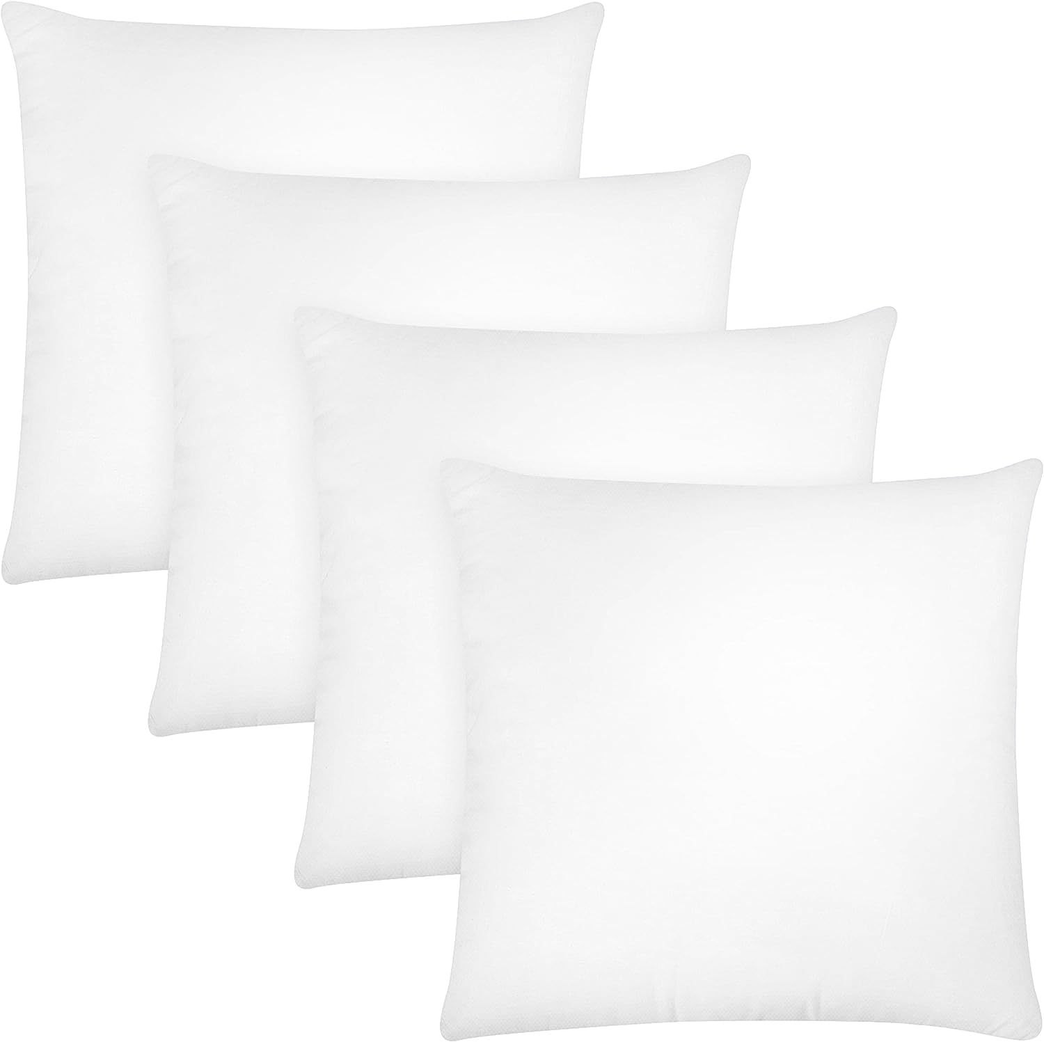 Covers & All Throw Pillow Inserts Pack of 4, Durable Soft Square 16 x 16 Inches 65 GSM Non-Woven Fabric with 15D Silicon Fiber F