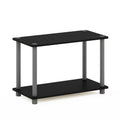 Furinno Turn-N 2-Tier No Tools Tube Shelf/End Table, Single, Black/Grey