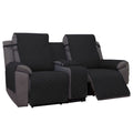 PureFit Water Resistant Reversible Loveseat Recliner Cover - Non Slip Furniture Protector for 2 Seat Recliner, Black/Beige