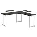 Techni Sport Warrior L-Shaped Gaming Desk with MDF Panel, Computer Desk with Scratch Rust Resistance Steel Frame, Black