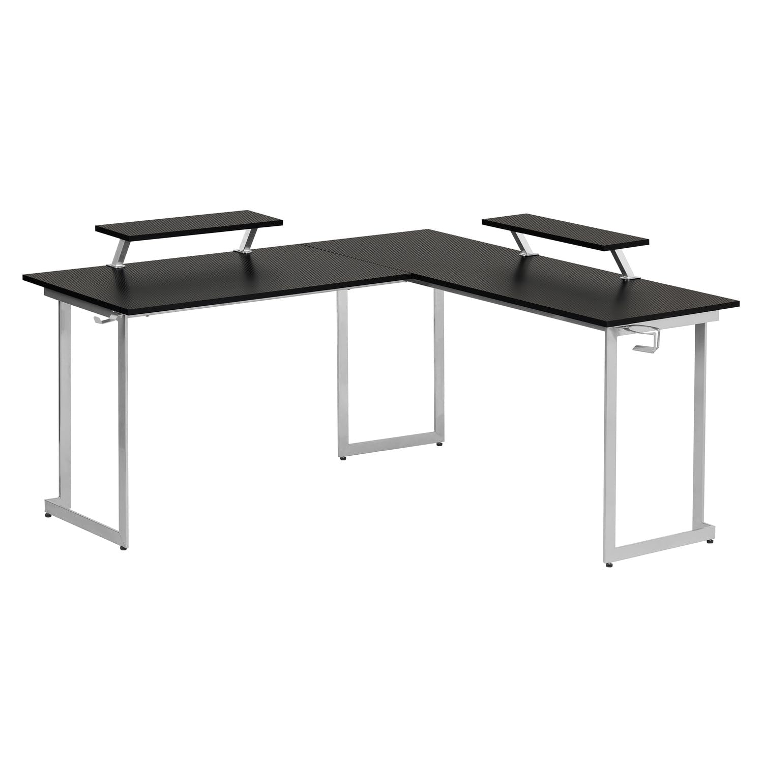 Techni Sport Warrior L-Shaped Gaming Desk with MDF Panel, Computer Desk with Scratch Rust Resistance Steel Frame, Black