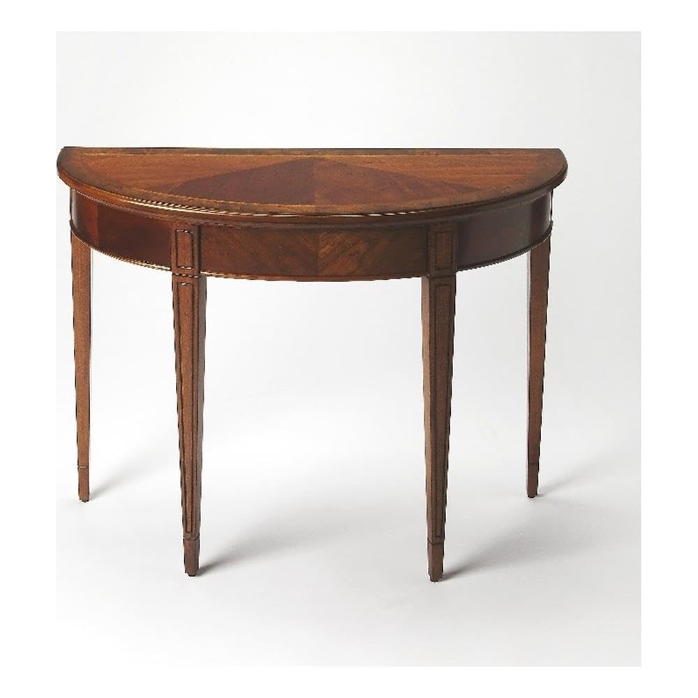 Butler Hampton Olive Ash Burl Demilune Console Table