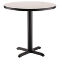 National Public Seating, Cafe Table, 36x36x30 Round X Base, Height 30 in, Model# CT13636XDPBTMGY