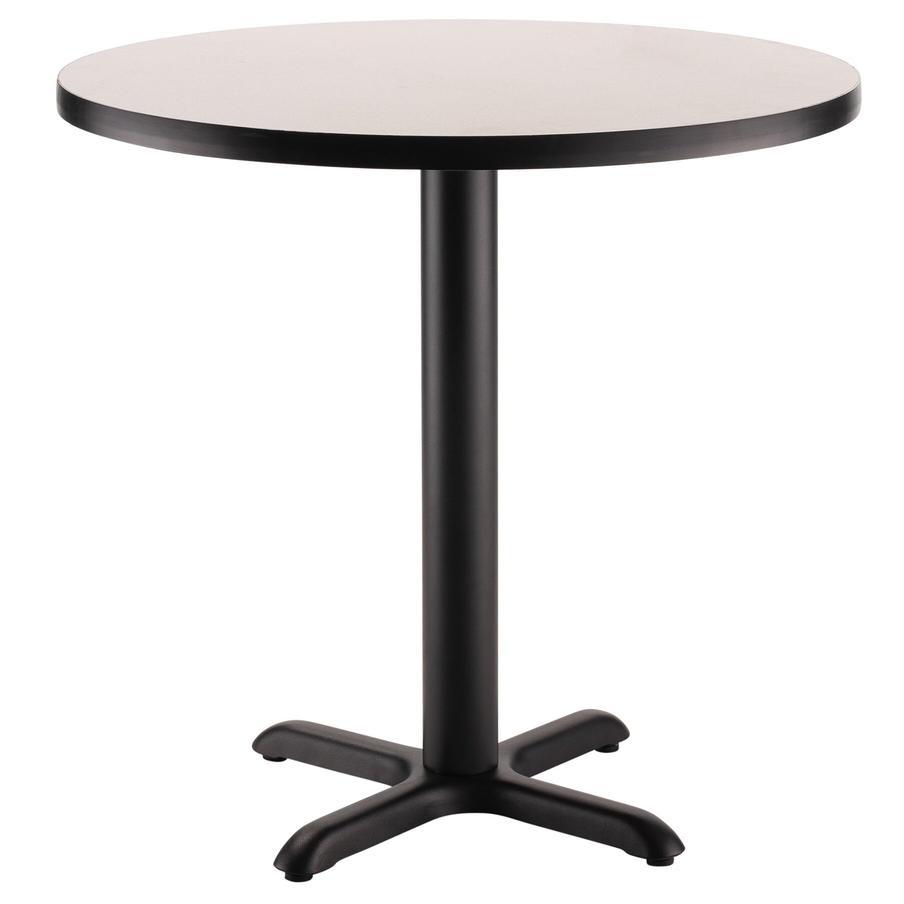 National Public Seating, Cafe Table, 36x36x30 Round X Base, Height 30 in, Model# CT13636XDPBTMGY
