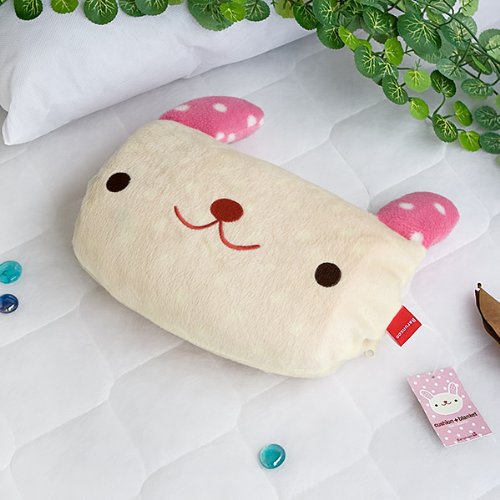 [Pink Rabbit] Fleece Throw Blanket Pillow Cushion / Travel Pillow Blanket (37 by