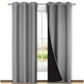 NICETOWN Silver Grey Full Shade Curtain Panels, Pair of Thermal Insulated & Energy Efficiency Blackout Curtains for Living Room 