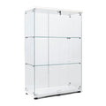 Zipzop Modern 49   Contemporary 3-Shelf Case Glass Display Cabinet in Clear with 2 Doors, Curio Cabinet Collection Display Cas