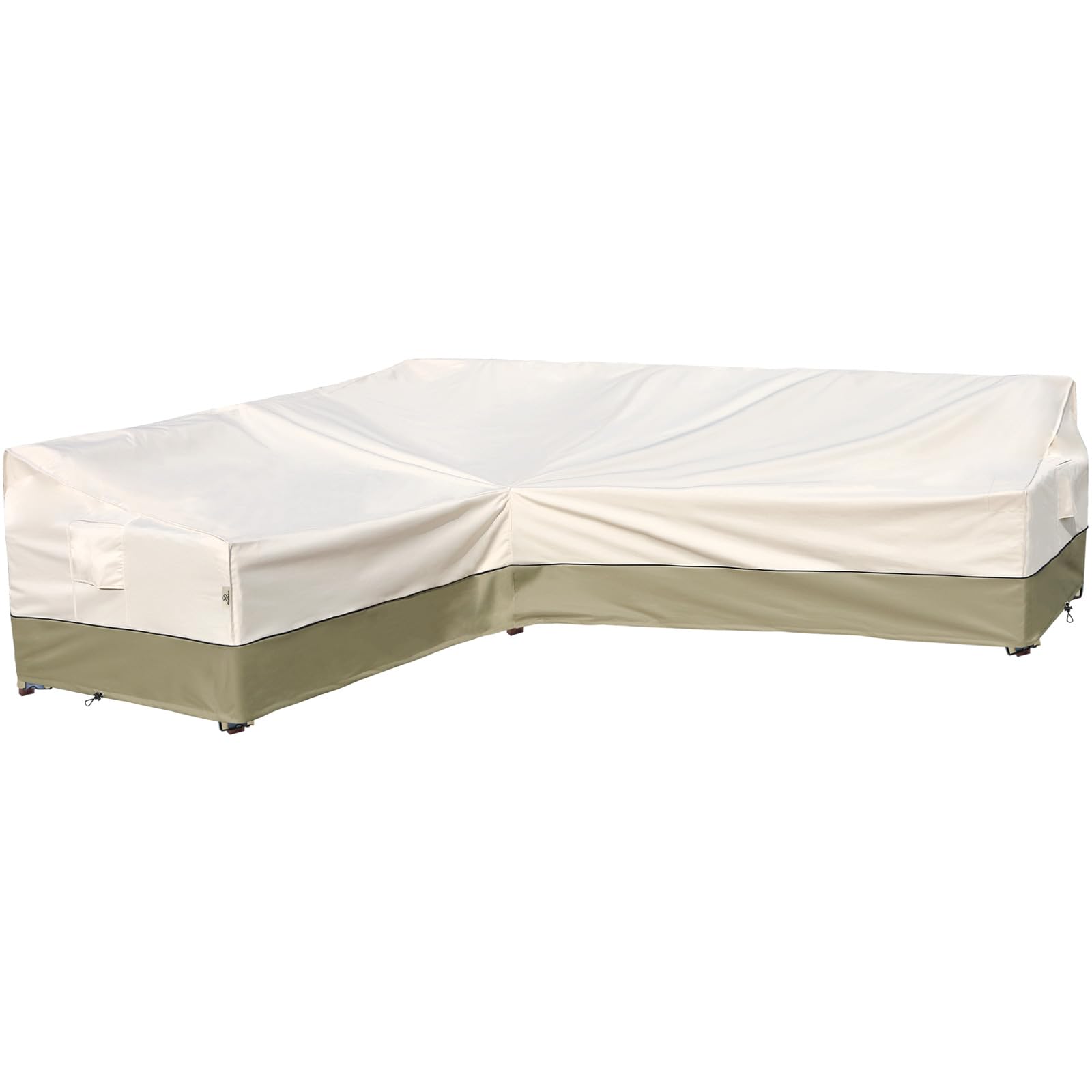 Westblue Outdoor Sectional Cover-L-Shaped Sofa Patio Furniture Covers Waterproof Rip-Stop Anti-UV 600D Heavy Duty Outdoor Couch 