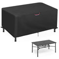Agustone 64 Outdoor Dining Table Cover for 6, Waterproof Protective Cover for Patio Rectangle Table Furniture Covers - Black, 64