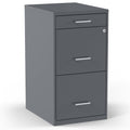 Staples 3-Drawer Vertical File Cabinet, Letter Size Documents, Lockable & Mobile, 18.9 D x 14.3 W x 26.8 H, Charcoal
