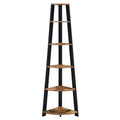 Convenience Concepts Newport 6 Tier Corner Bookshelf, Barnwood/Black