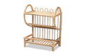 Baxton Studio Liora Modern Bohemian Natural Brown Finished Rattan 2-Tier Display Shelf