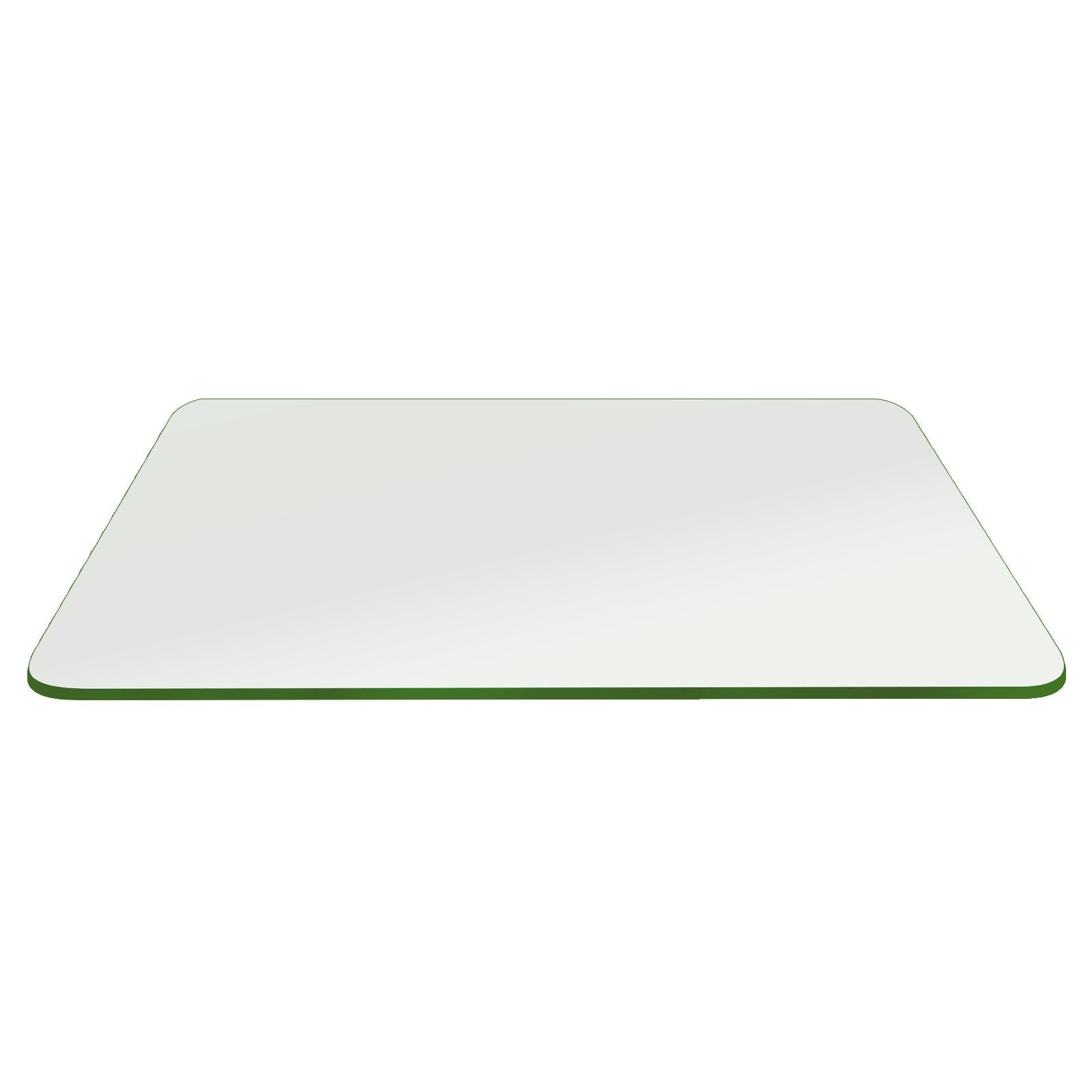 Fab Glass and Mirror 32 x 30 Rectangle 3/8 Inch Thick Tempered Pencil Polish Edge Touch Corners Glass Table Top, Clear